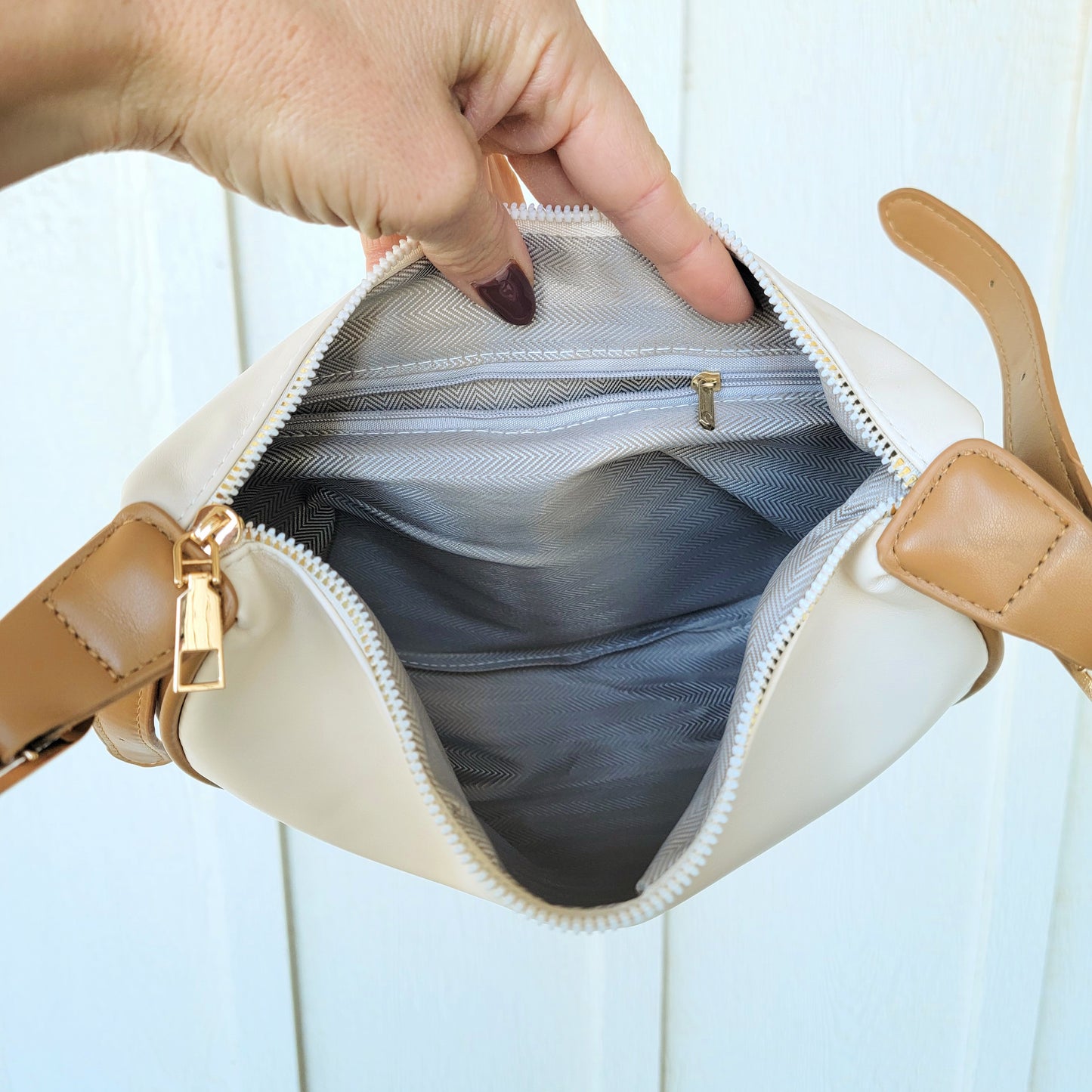 Nadia Colorblock Vegan Leather Crescent Sling