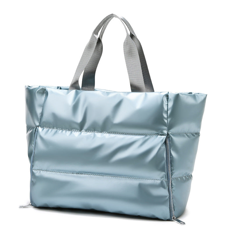 Metallic Puffer Tote