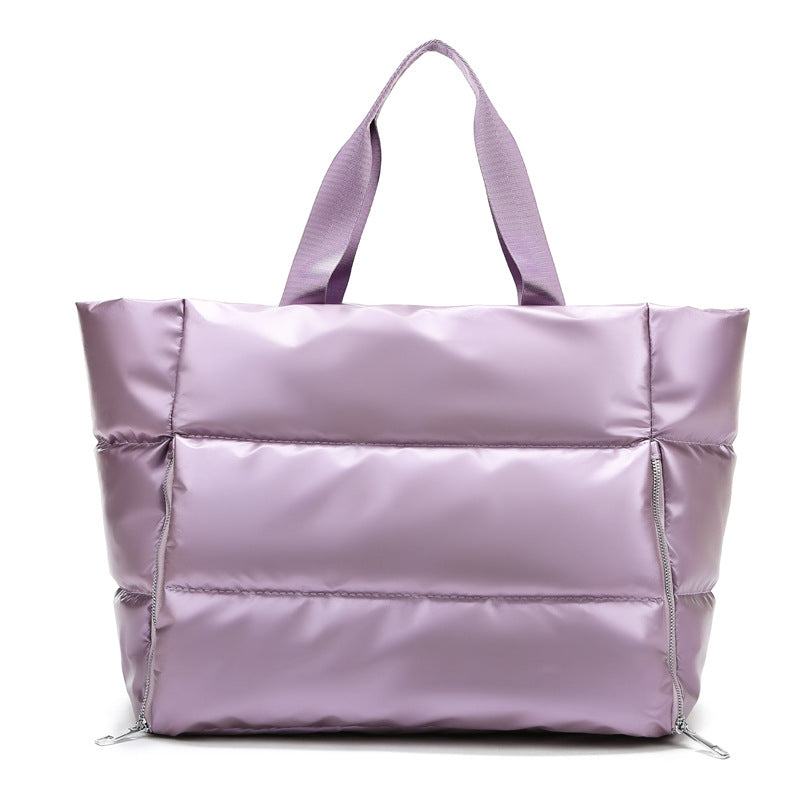 Metallic Puffer Tote