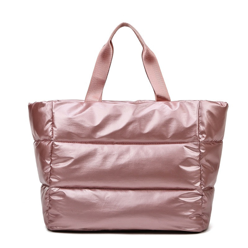 Metallic Puffer Tote