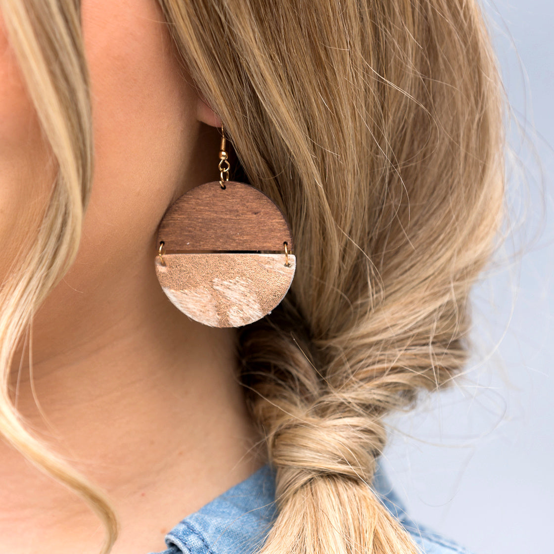 Everyday Leather & Wood Earrings