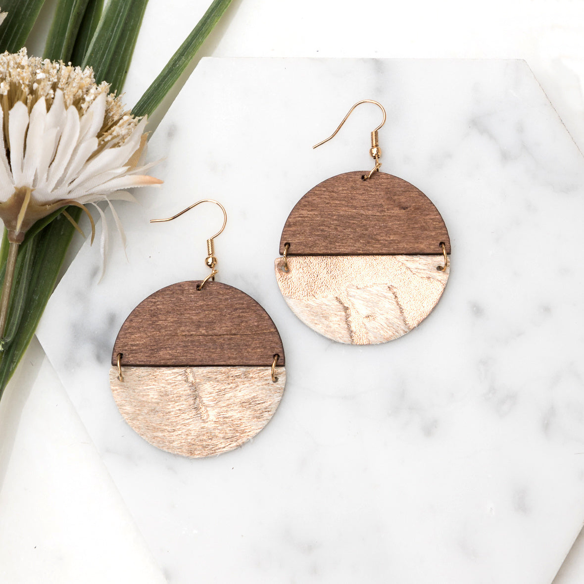 Everyday Leather & Wood Earrings