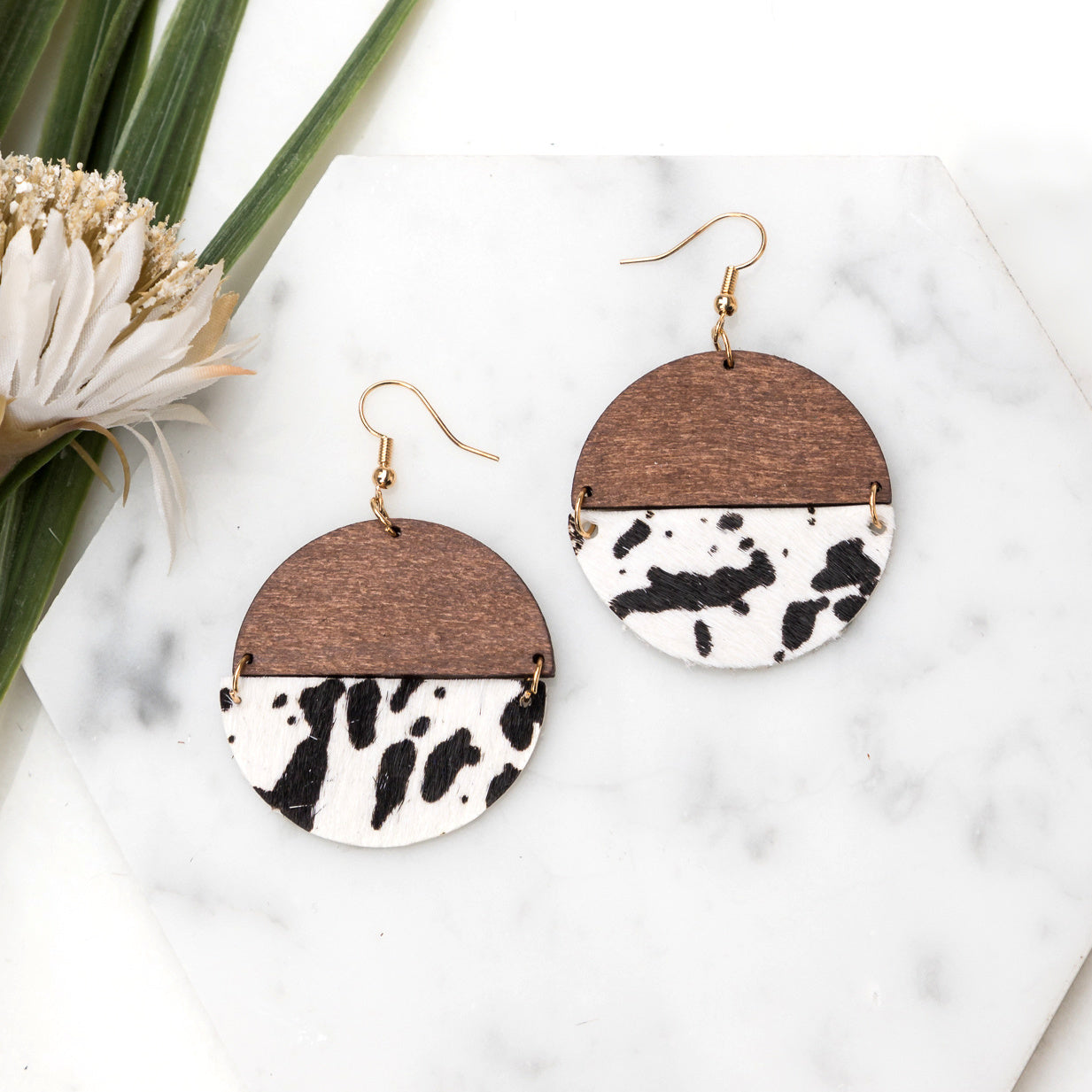 Everyday Leather & Wood Earrings