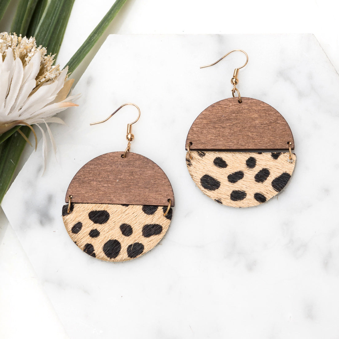 Everyday Leather & Wood Earrings