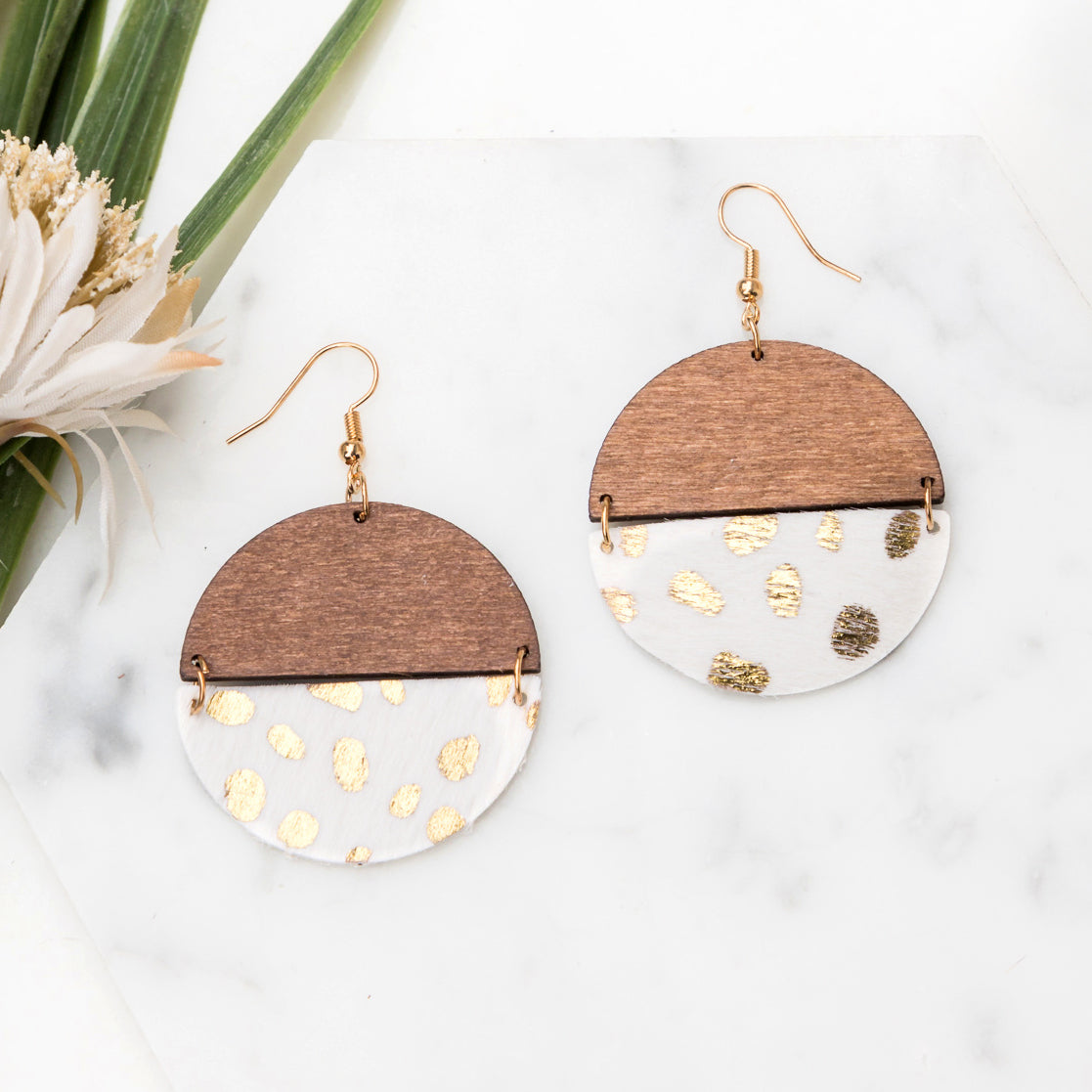 Everyday Leather & Wood Earrings