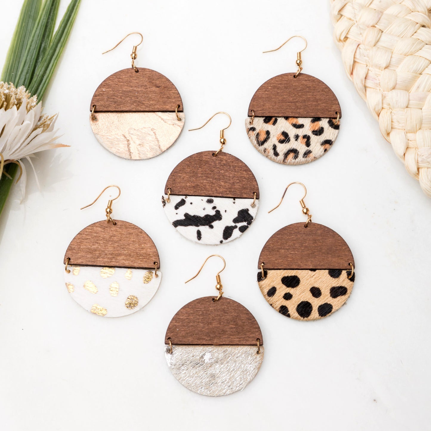 Everyday Leather & Wood Earrings