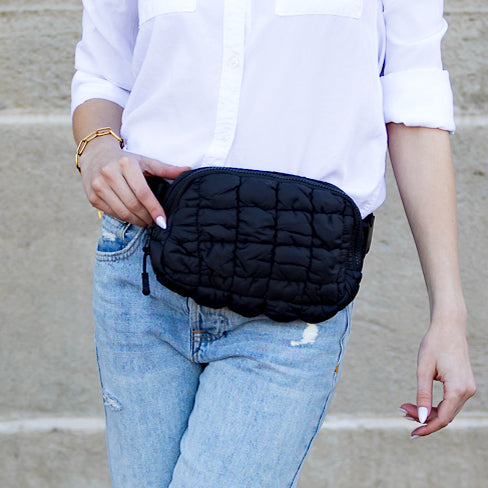 Anya Quilted Puffer Sling Crossbody Belt Bum Fanny Waist Bag