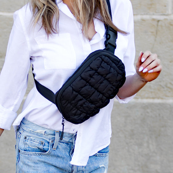 Anya Quilted Puffer Sling Crossbody Belt Bum Fanny Waist Bag