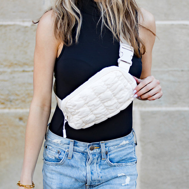 Anya Quilted Puffer Sling Crossbody Belt Bum Fanny Waist Bag