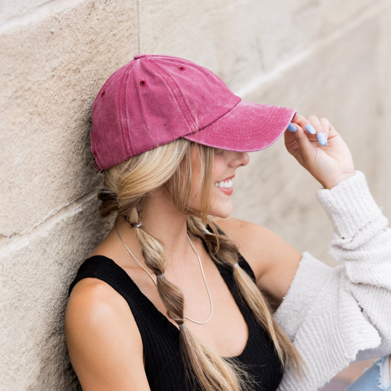 Everyday Washed Ballcap- Berry