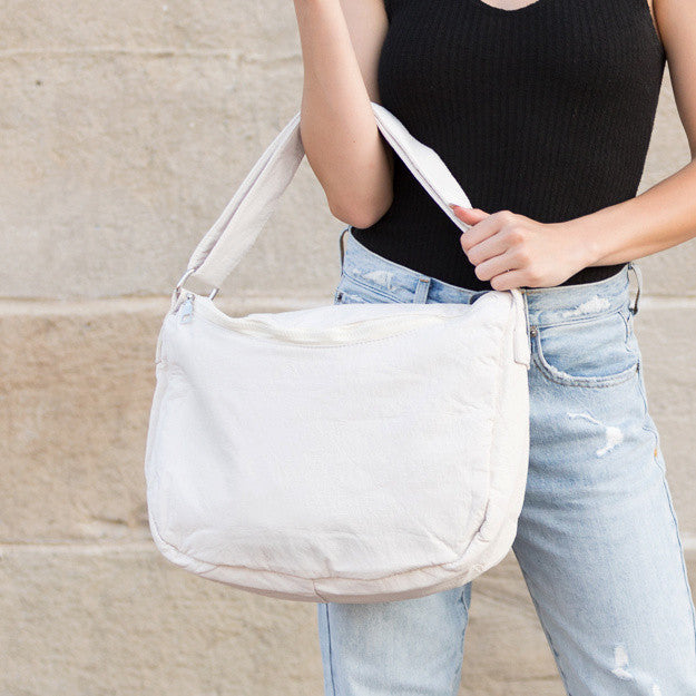 Lula Everywhere Nylon Messenger Bag- Almond