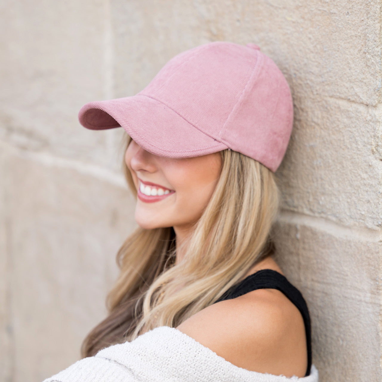 Micro Corduroy Boyfriend Ball Cap- Mauve