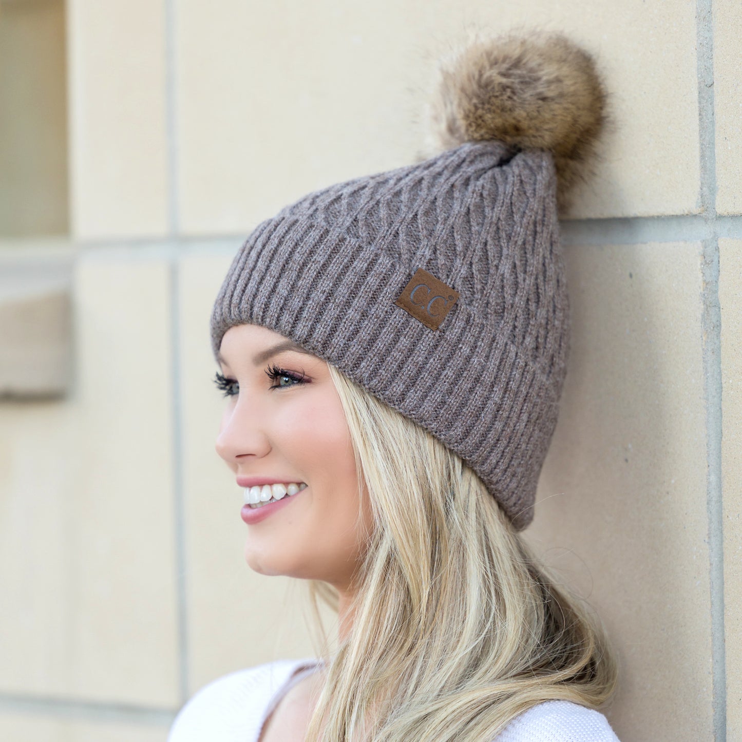 C.C® Honeycomb Pom Beanie