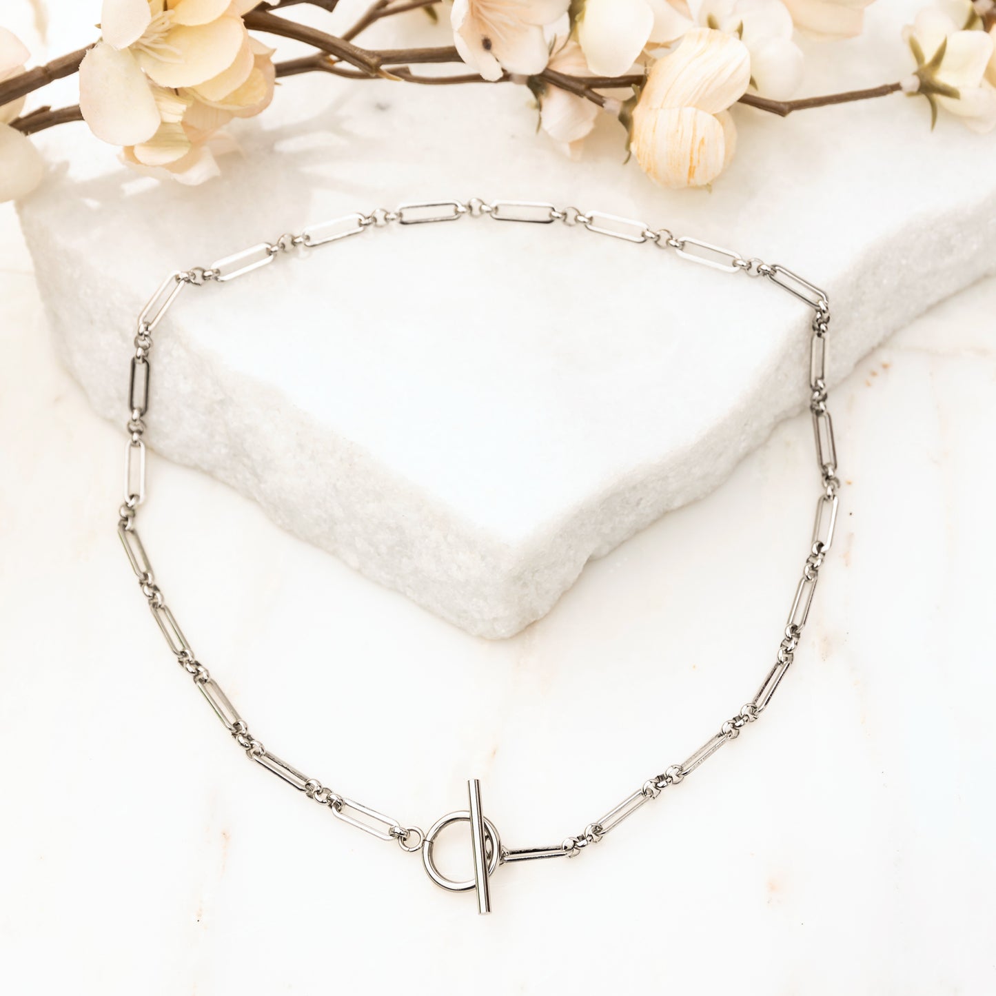 18K STAINLESS STEEL TOGGLE CHAIN NECKLACE