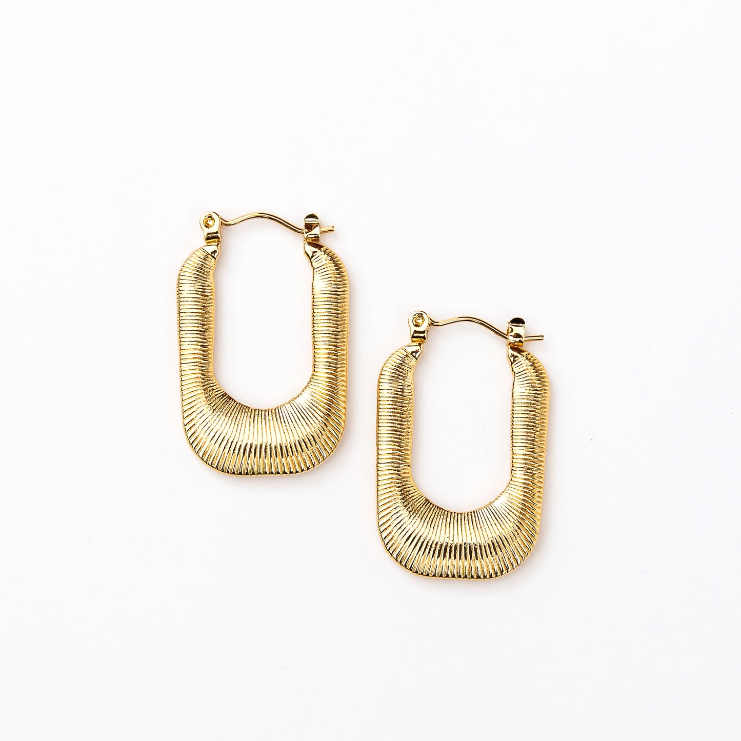 18K STAINLESS STEEL MINI RECTANGLE HOOP EARRING