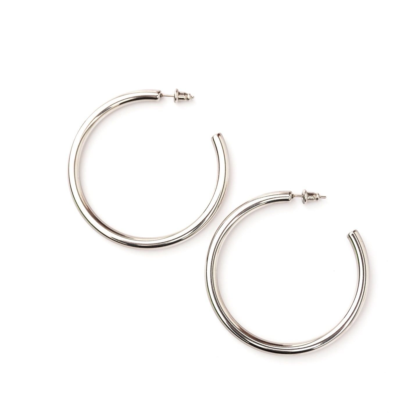 14K STAINLESS STEEL OPEN HOOP EARRINGS