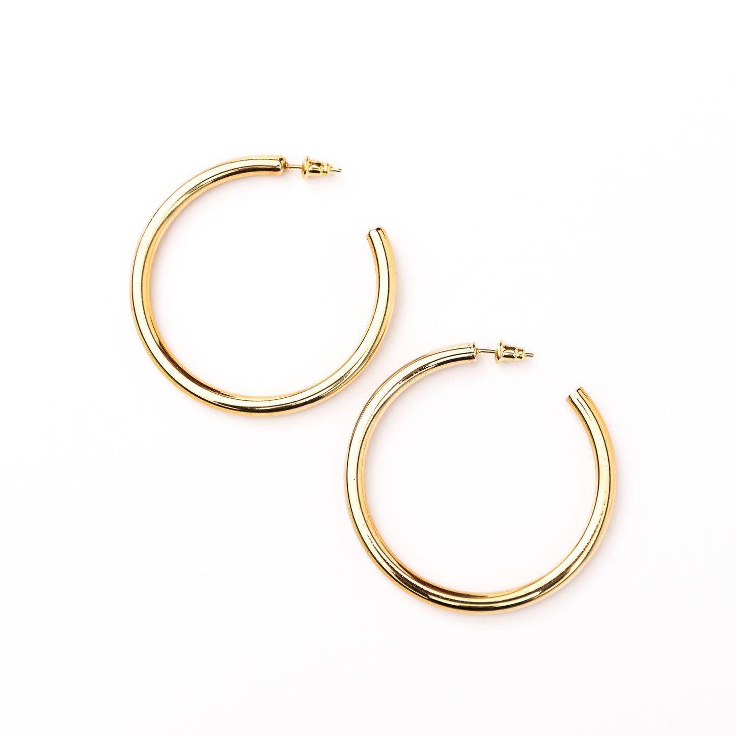 14K STAINLESS STEEL OPEN HOOP EARRINGS