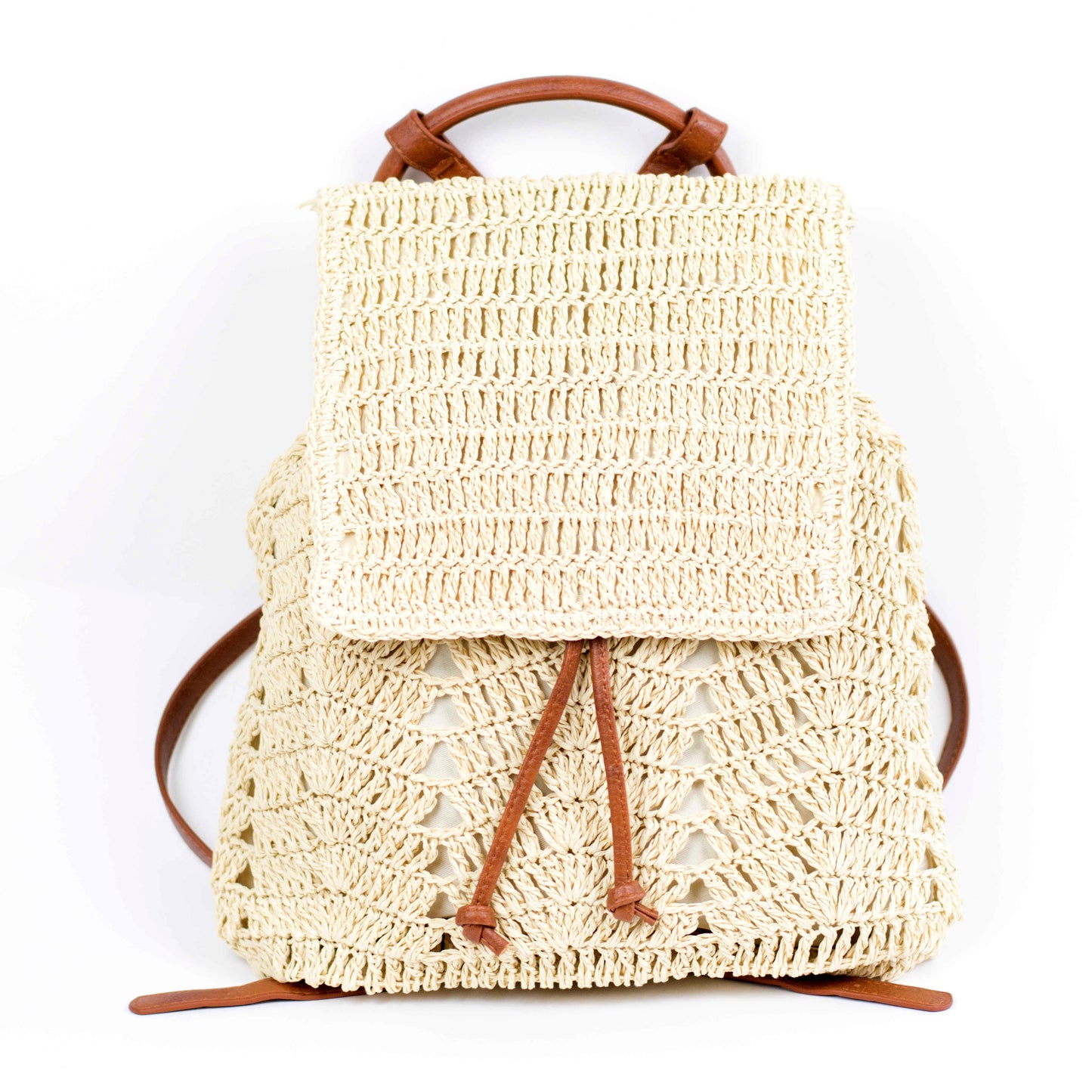 Woven Straw Backpack