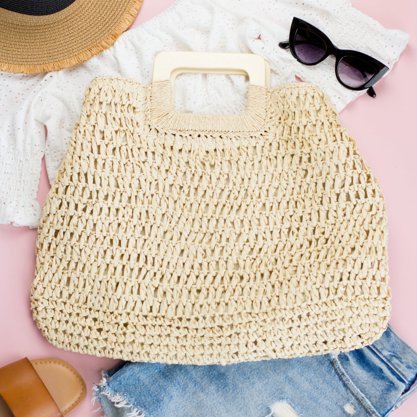 Oversized Straw Tote