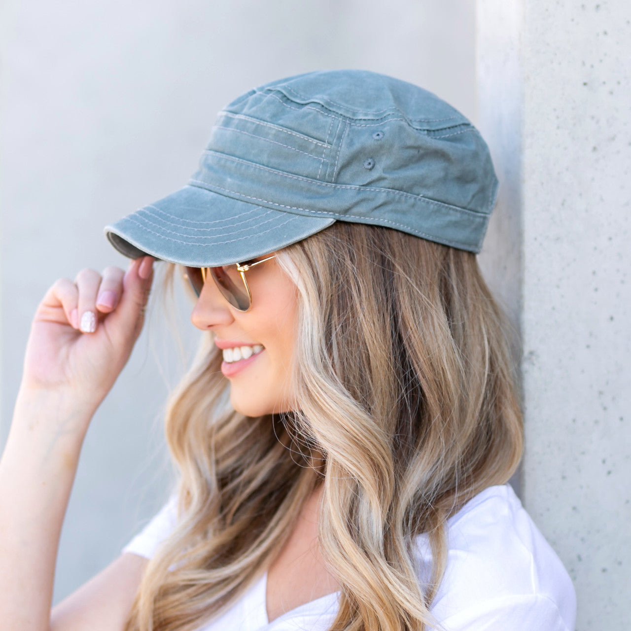 Distressed Cadet Cap- Gray
