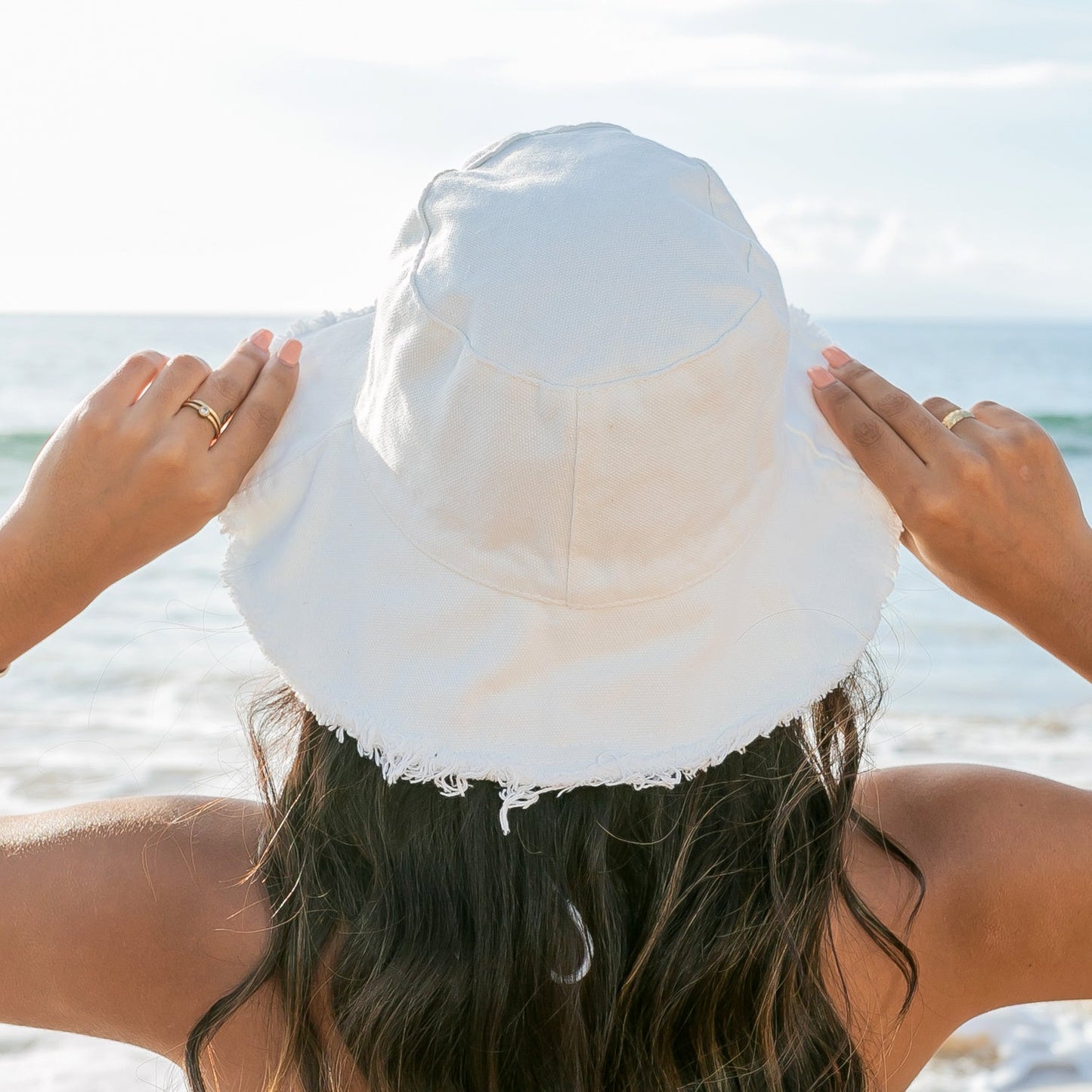 Frayed Edge Canvas Bucket Hat