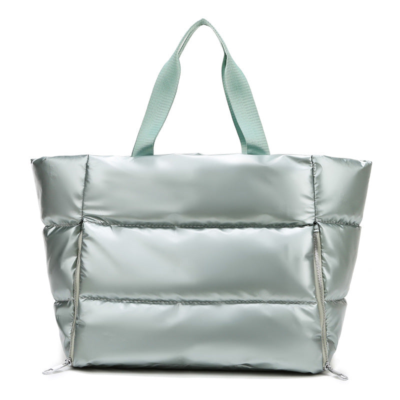 Metallic Puffer Tote
