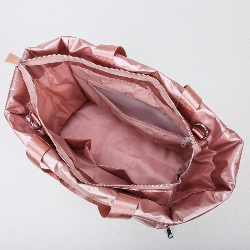 Metallic Puffer Tote