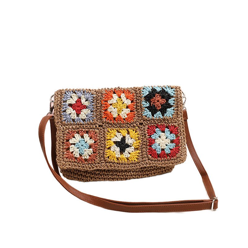 Sylvie Foldover Crochet Woven Crossbody