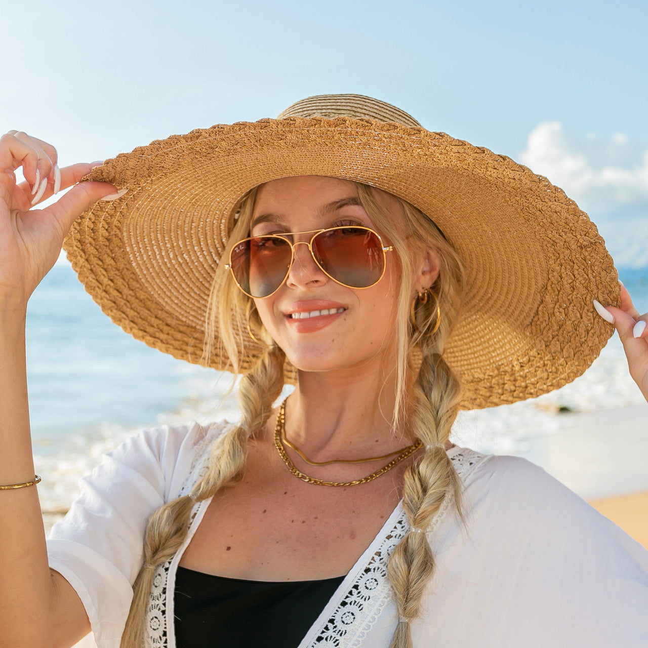 Scallop Edge Sunhat- Khaki