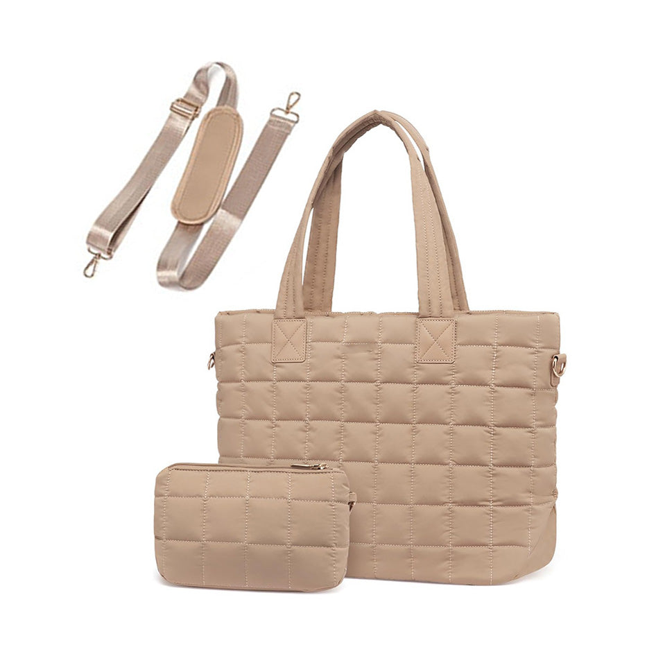 Mila Quilted Traveler Tote with Mini Clutch