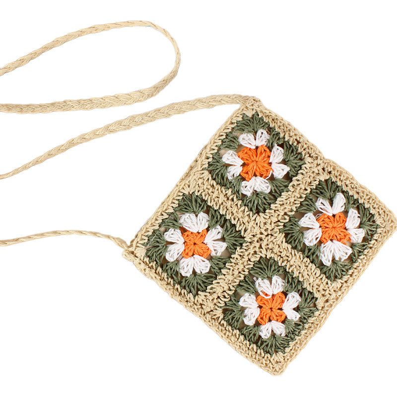 Eliza Crochet Straw Crossbody