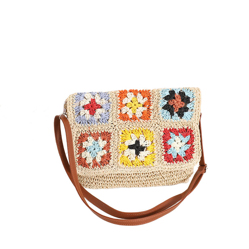 Sylvie Foldover Crochet Woven Crossbody