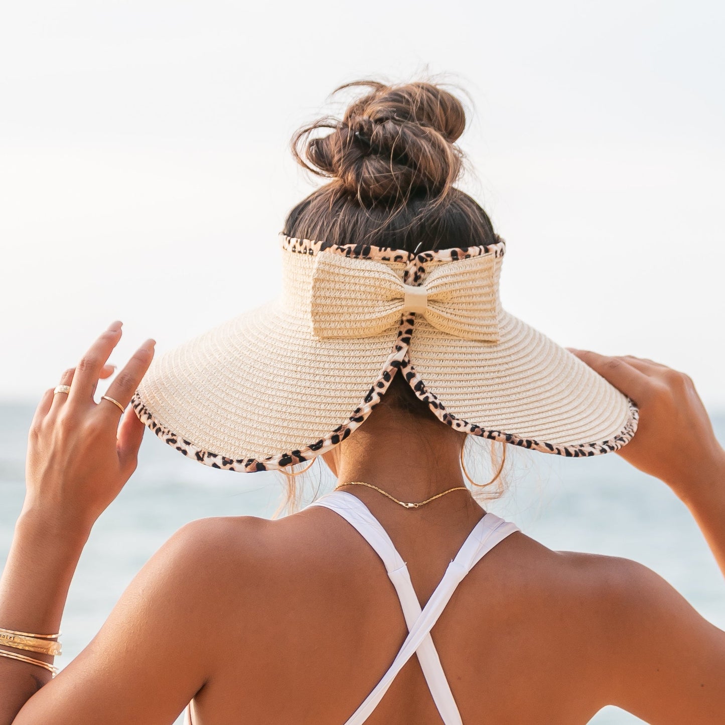 Leopard Trim Foldable Bow Visors