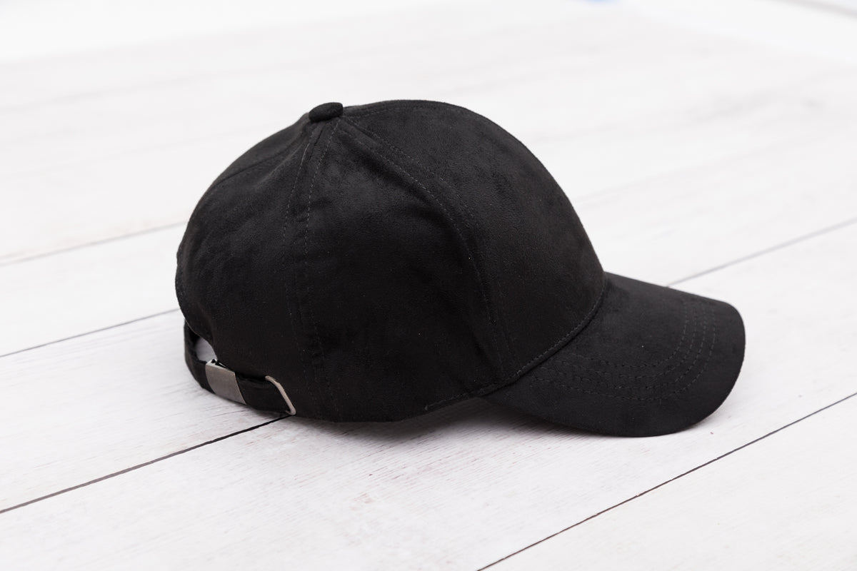 deci 【Suede 6panel Cap】 BLACK OVY Black Suede Cap by Capra Leather