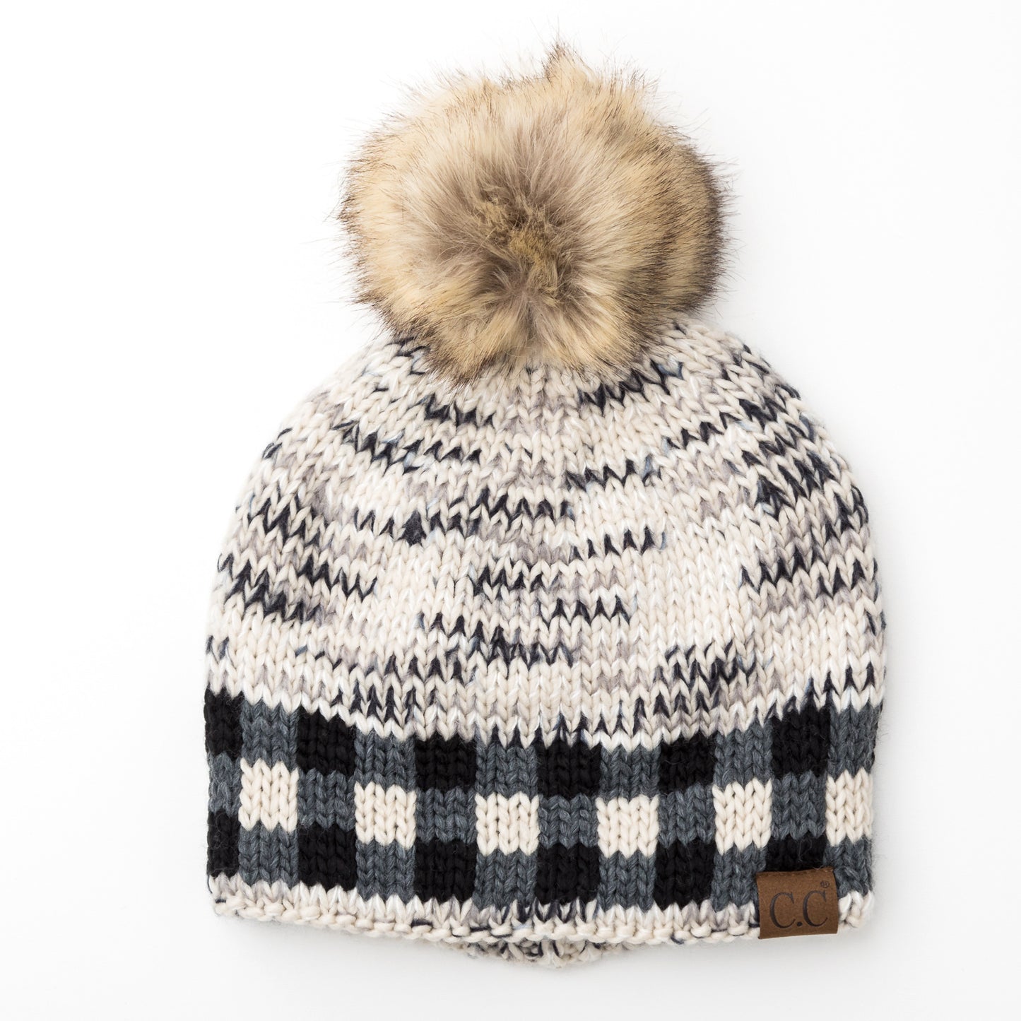 C.C® Buffalo Knit Pom Beanie