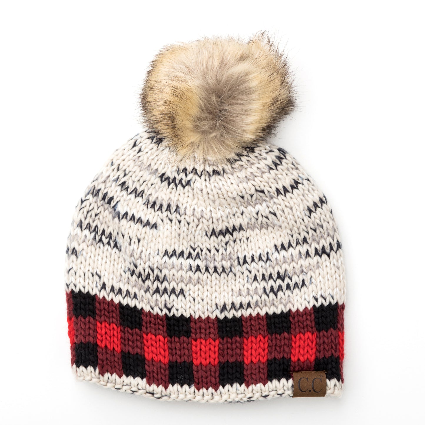 C.C® Buffalo Knit Pom Beanie