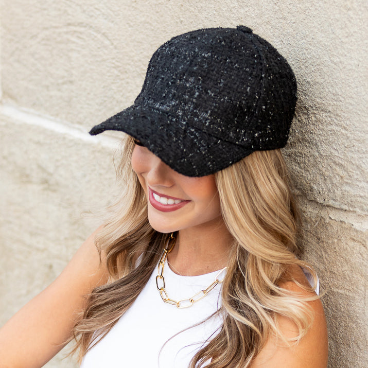 Tweed Sparkle Ball Cap