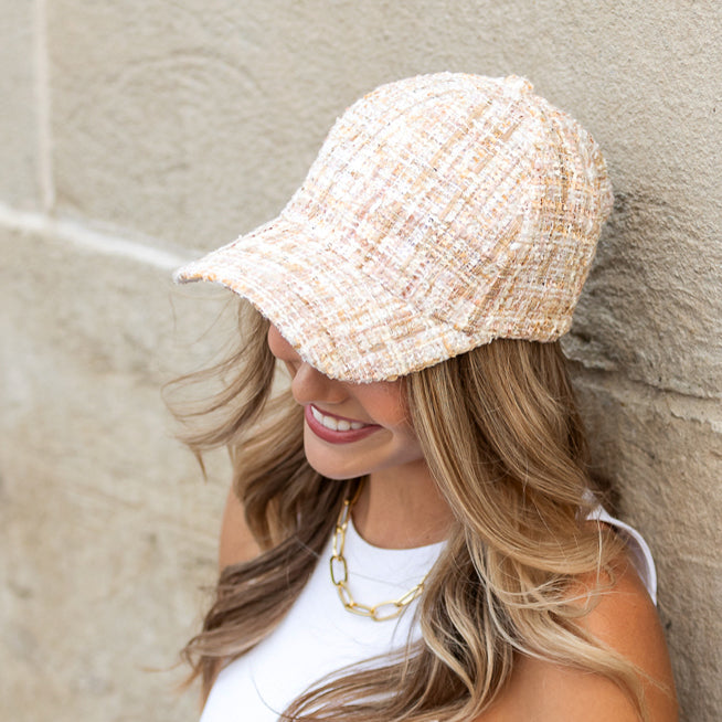 Tweed Sparkle Ball Cap