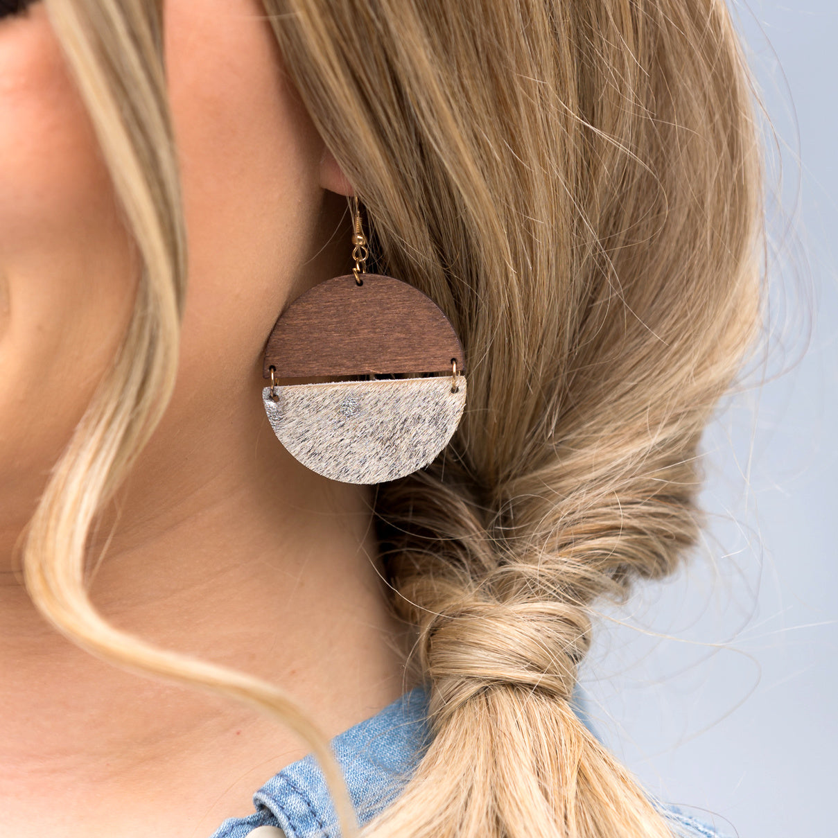 Everyday Leather & Wood Earrings