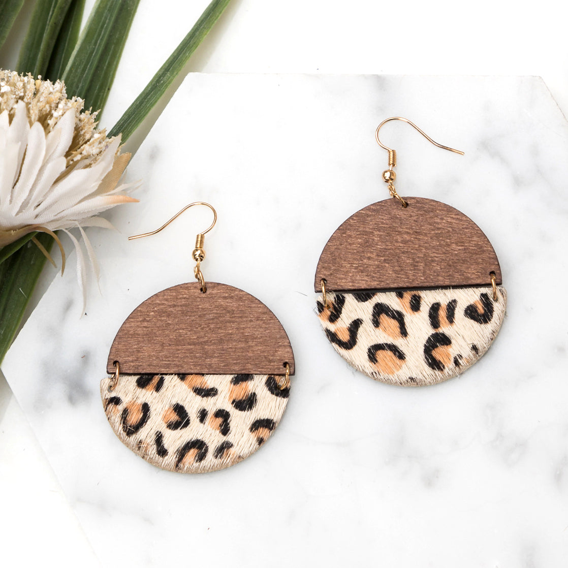 Everyday Leather & Wood Earrings