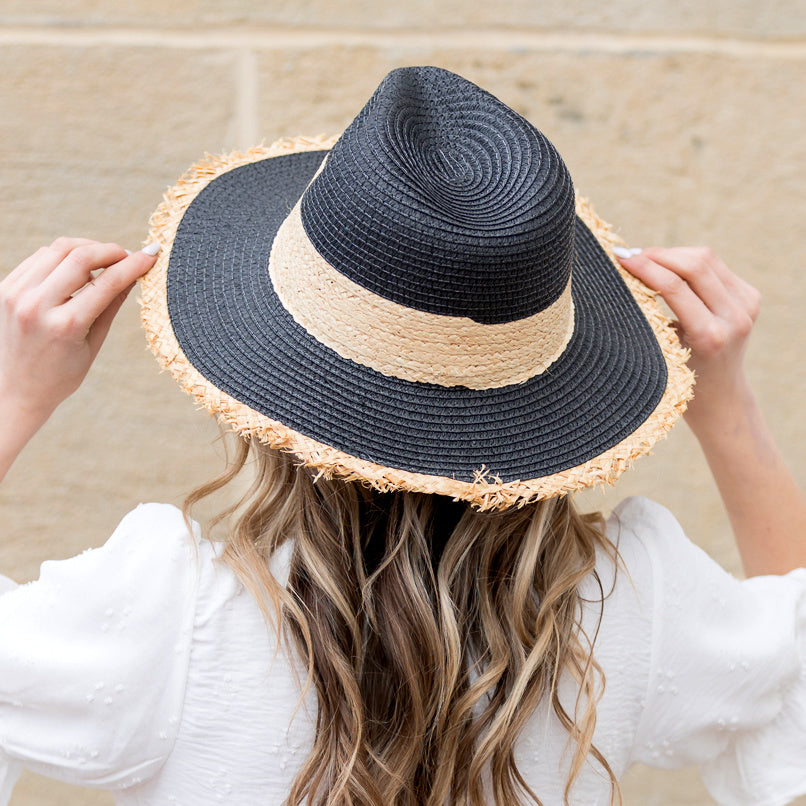 Fray Edge Rattan Panama Hat