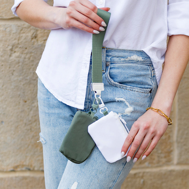 Clippable Dual Pouch Wristlet