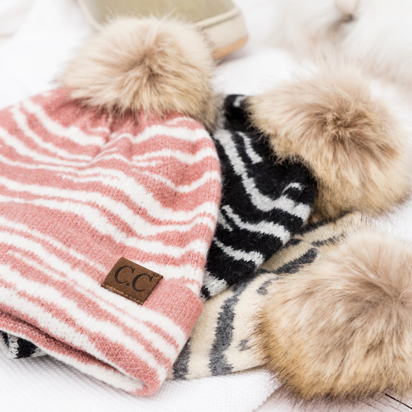 C.C® Zebra Pom Beanie