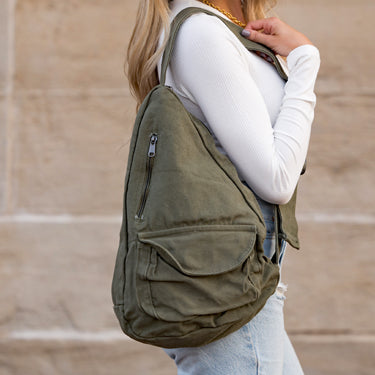 Oversize Canvas Sling Bag