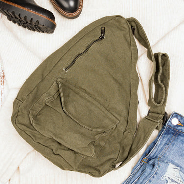 Oversize Canvas Sling Bag