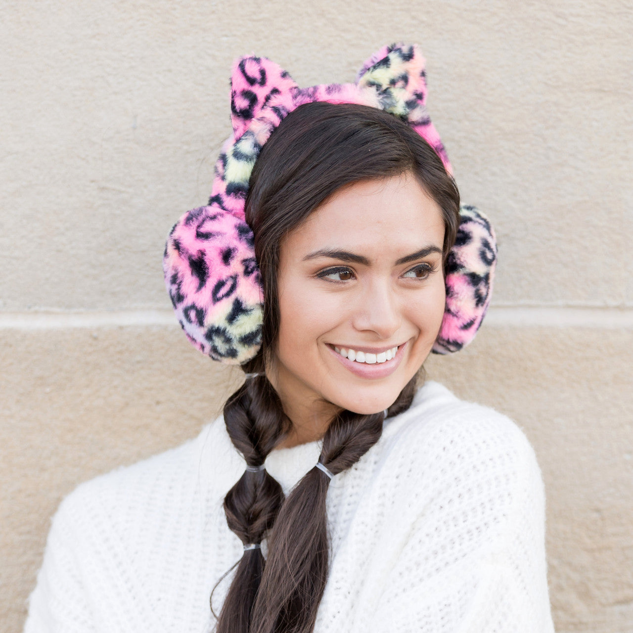 Animal Print Ear Muffs- Pink Multi