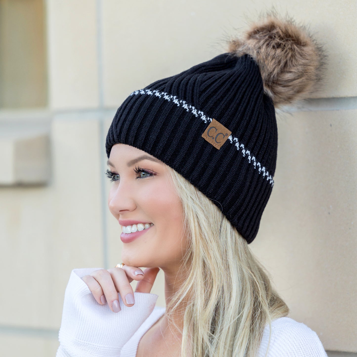 C.C® Accent Cuff Pom Beanie