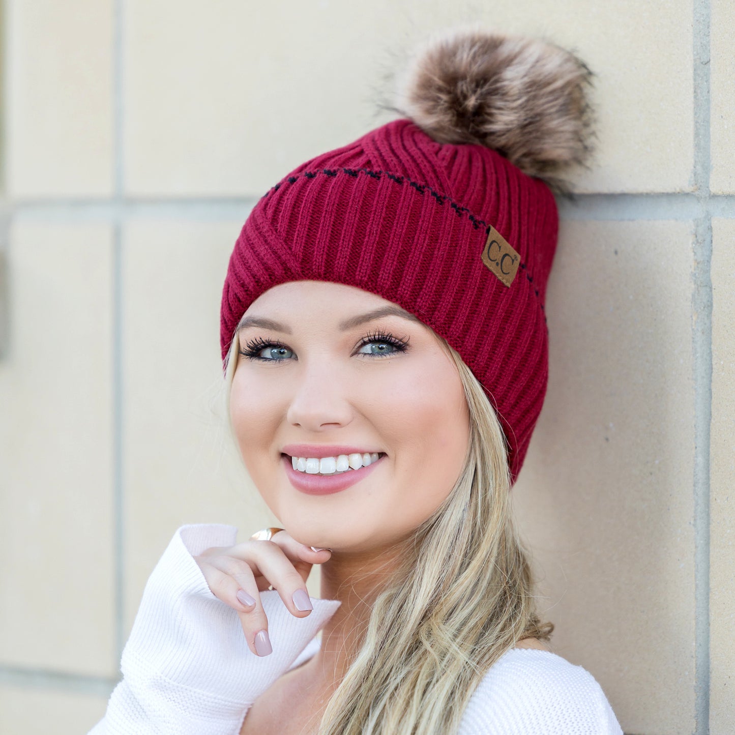 C.C® Accent Cuff Pom Beanie