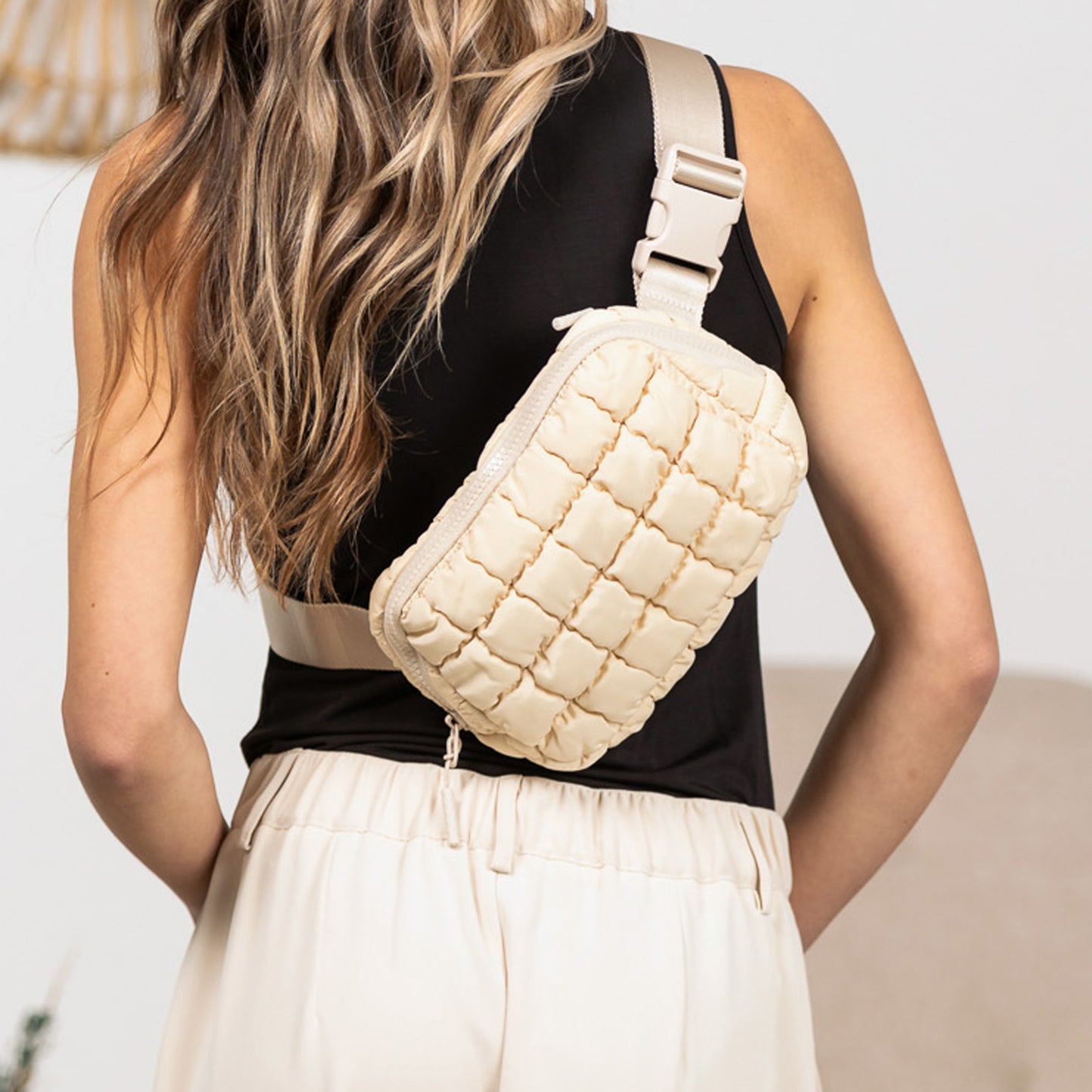 Evyn Quilted Puffer Sling Belt Bum Bag