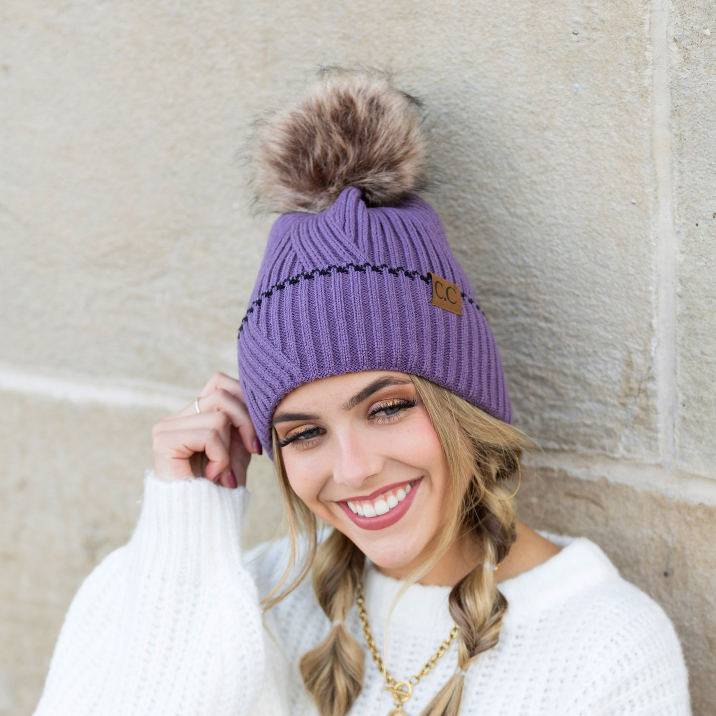 C.C® Accent Cuff Pom Beanie